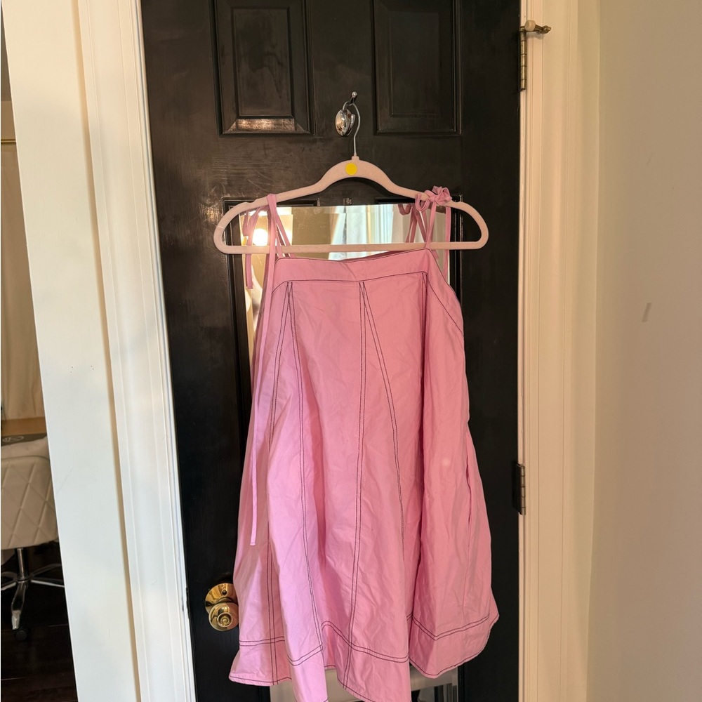 fab'rik Pink A-Line Midi Skirt Casual Resort Wear